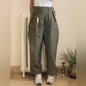 Vtg 60's K. Begemann Cargo Pants Mens Size Large Green Military High Rise Wool